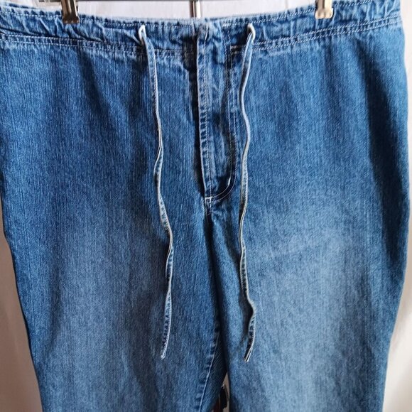 Vtg Y2K 90's Venezia Jeans Loose Fit Blue Denim 36x31 sz 16 Drawstring Waist - Picture 4 of 8